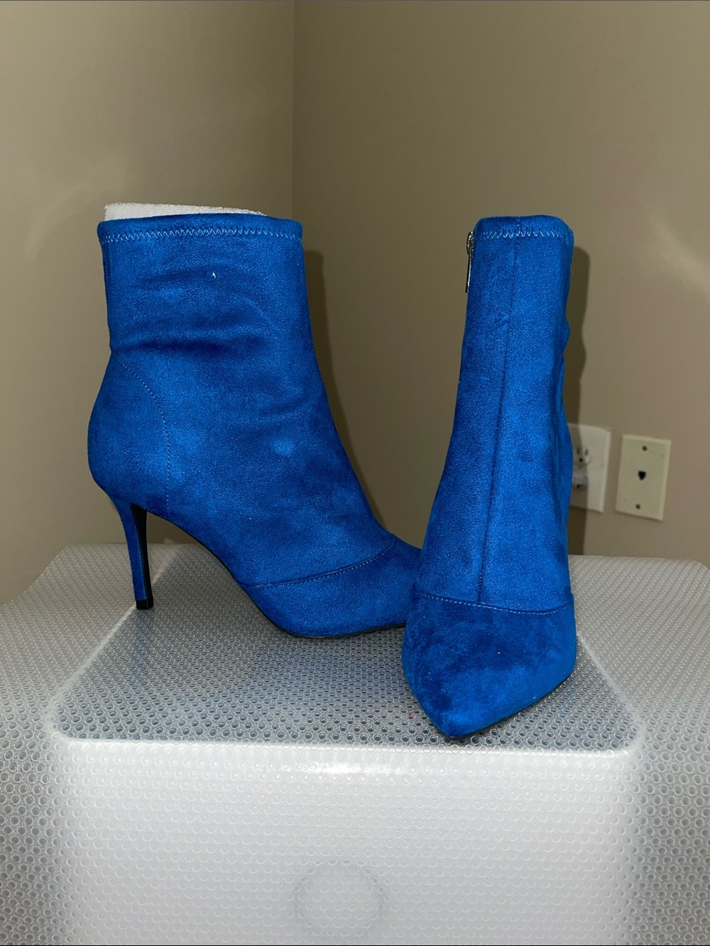 Jessica Simpson Electric Blue Suede Ankle Booties